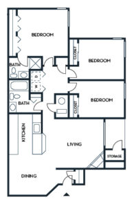 3 Bedroom / 2 Bathroom, Summit Floor Plan