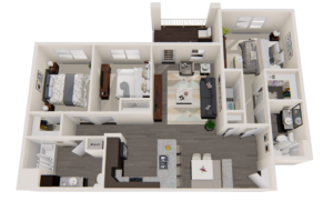 3 bedroom 2 bath floorplan