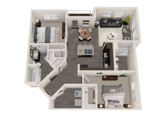 2 bedroom 2 bath floor plan