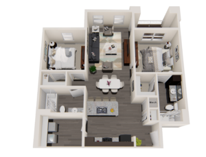 2 bedroom 2 bath floor plan