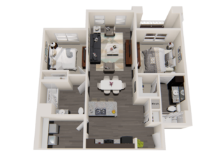 2 bedroom 2 bath floor plan