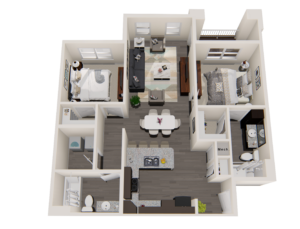 2 bedroom 2 bath floor plan
