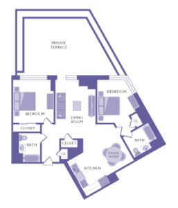 7 DeKalb S 2 Bed 2 Bath Floor Plan
