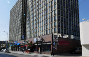 Exterior Lincoln Park Plaza ground level, ground level store-fronts